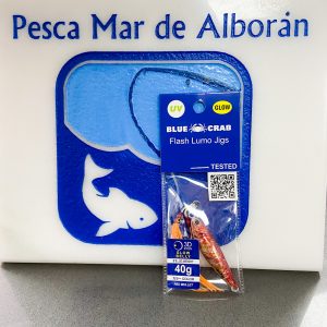 Az Trading Blue Crag Jig Fat Glow 40gr Color Red Mullet